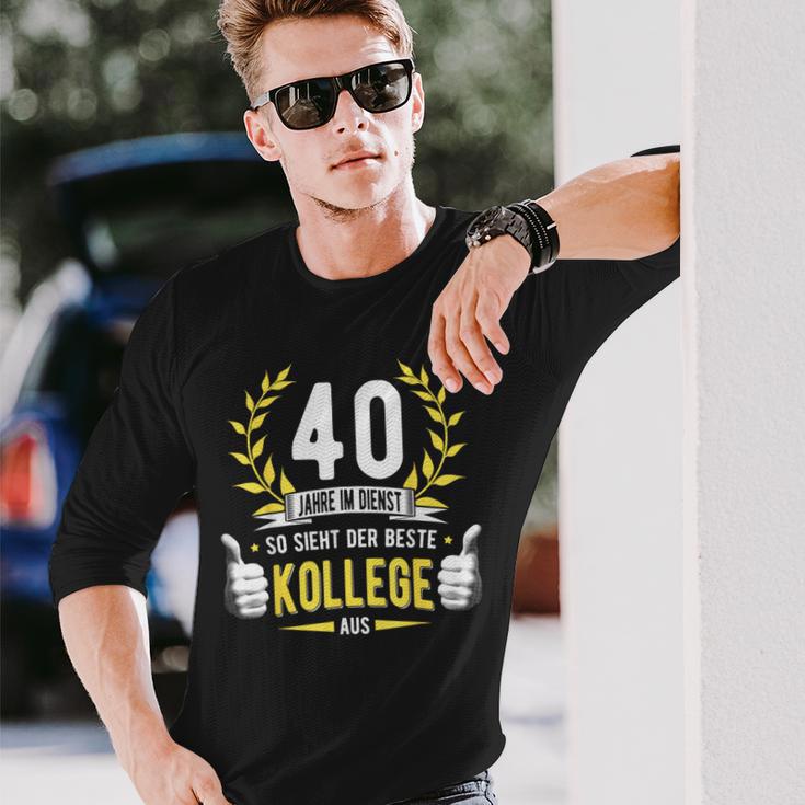 40 Jahre Dienst College Service Anniversary Company Anniversary Decorative Langarmshirts Geschenke für Ihn