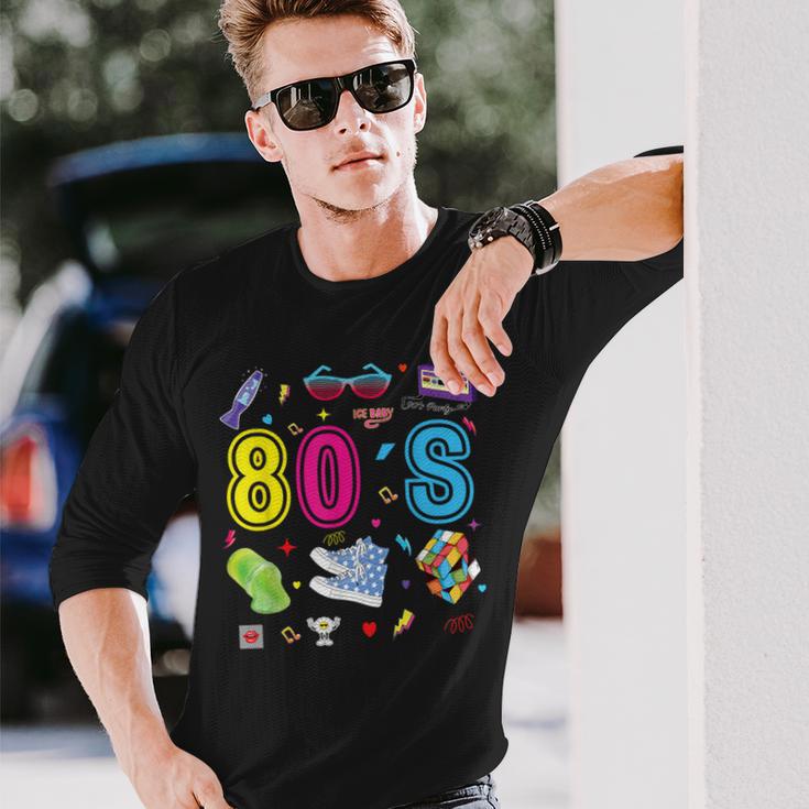 80S Theme Party 80S Costume I Love The 80S Langarmshirts Geschenke für Ihn