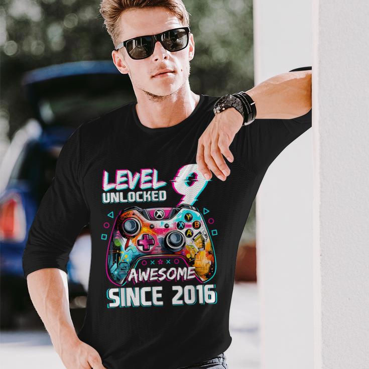 9Th Birthdayideo Game Level 9 Unlockedideo Player Boys Langarmshirts Geschenke für Ihn