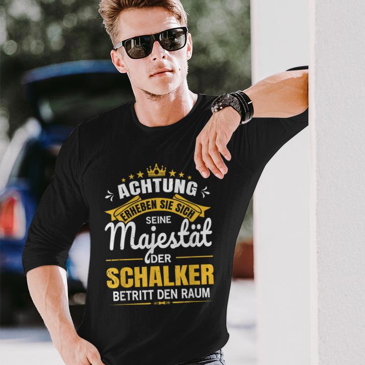 Achtung Seine Majestät Der Schalker Ruhrpott Gelsenkirchen Langarmshirts Geschenke für Ihn