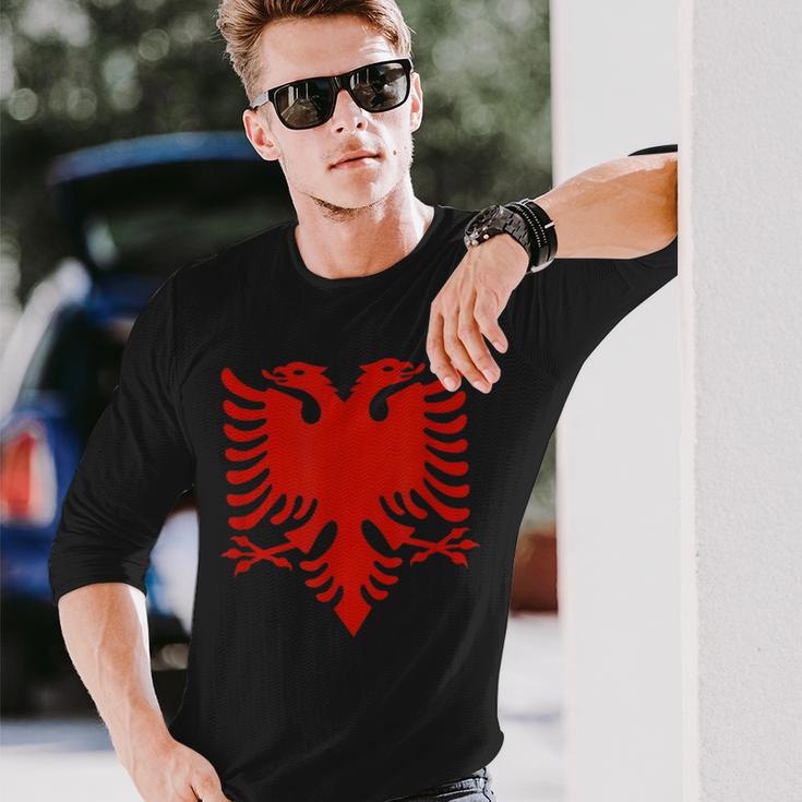 Albanian Flag Albania Eagle Shqip Shqiponja Albania Langarmshirts Geschenke für Ihn