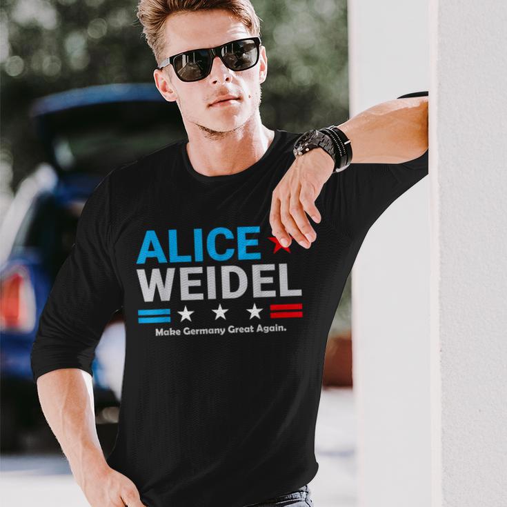 Alice Weidel Fan Item Germany Chancellor 2025 Langarmshirts Geschenke für Ihn