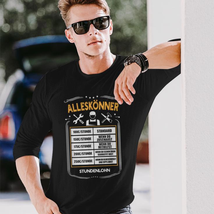 Alleskönner Stundenlohn Craftsman Diy Price List Langarmshirts Geschenke für Ihn