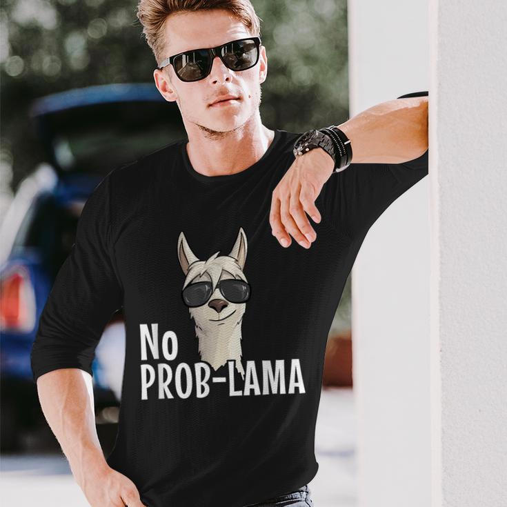 Alpaca With Sunglasses No Prob-Lama Hipster Lama Langarmshirts Geschenke für Ihn