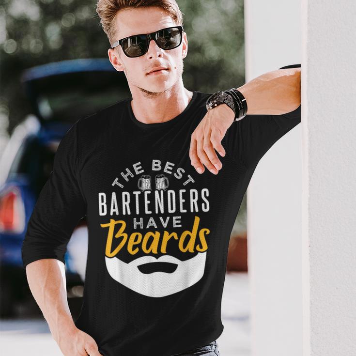 Bartender For Bartenders With Beards Langarmshirts Geschenke für Ihn