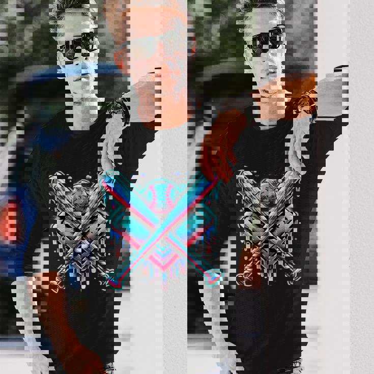 Baseball Dripping Ice Cream Drip Youth Boys Baseball Long Sleeve T-Shirt Gifts for Him Baseball Dripping Ice Cream Drip Youth Boys Baseball Long Sleeve T-Shirt Gifts for Him