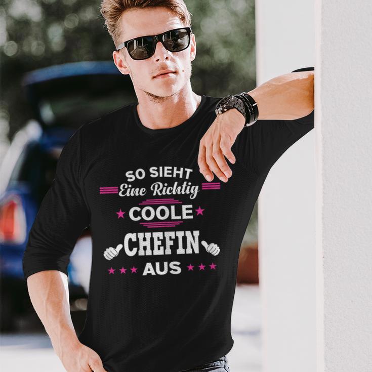 Beste Chefin So Sieht Eine Richtig Coole Chefin German Langarmshirts Geschenke für Ihn