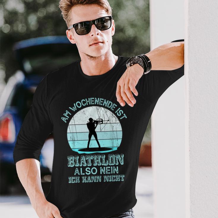 Weekend Biathlon Biathlon Fan Winter Sports Biathlon Langarmshirts Geschenke für Ihn