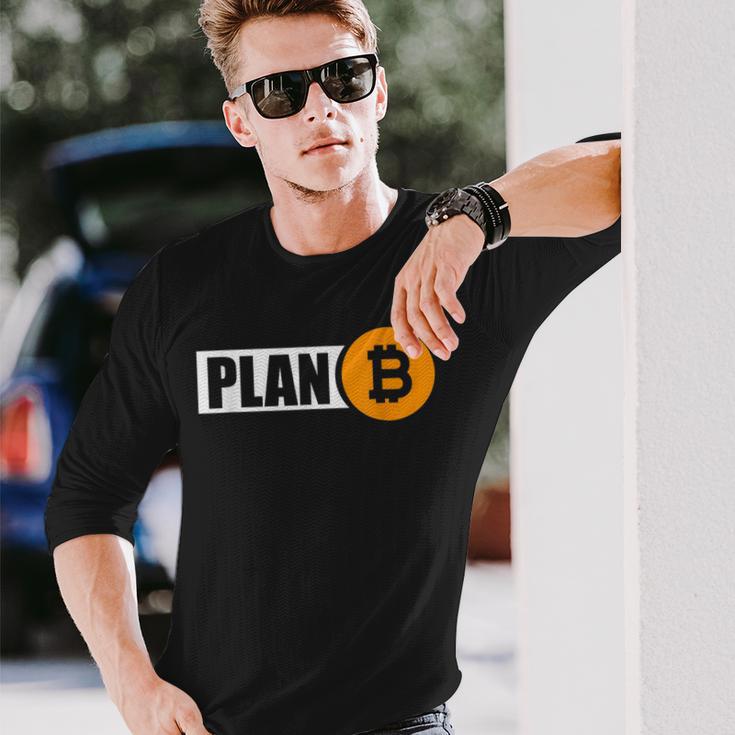 Bitcoin Plan B Cryptocurrency Investor Btc Merchant Langarmshirts Geschenke für Ihn