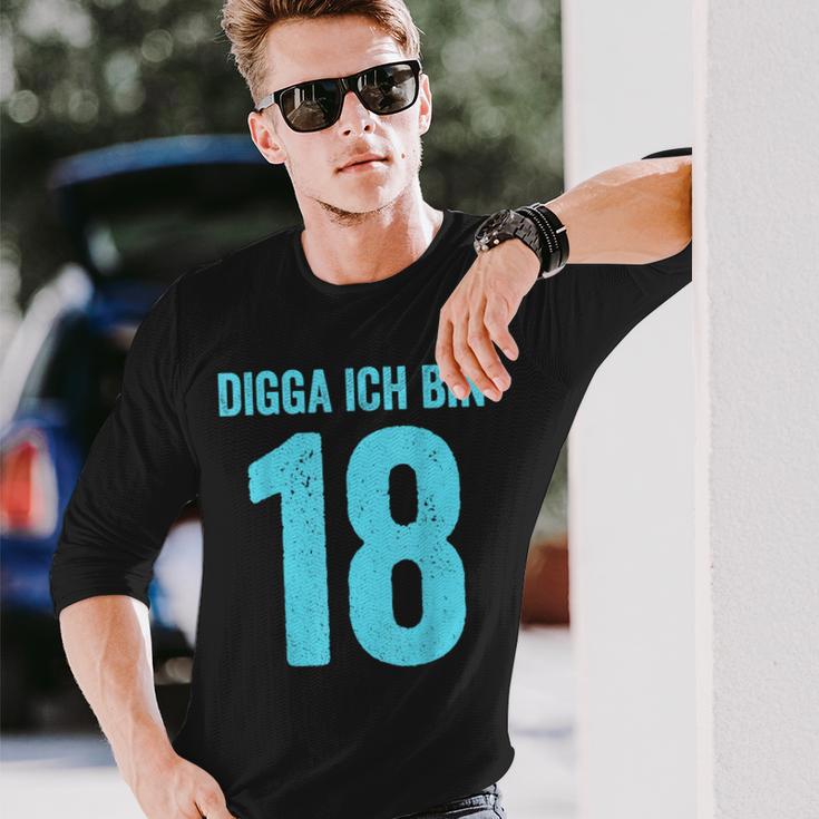 Blue Digga Ich Bin 18 Jahre Junge 18Th Birthday Langarmshirts Geschenke für Ihn