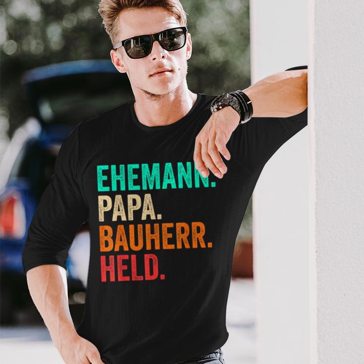 Builder Dad Husband Father's Day House Building Builder Langarmshirts Geschenke für Ihn