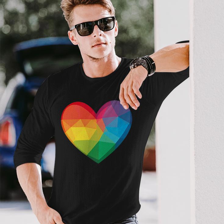 Buntes Herz Regenbogen Langarmshirts Geschenke für Ihn