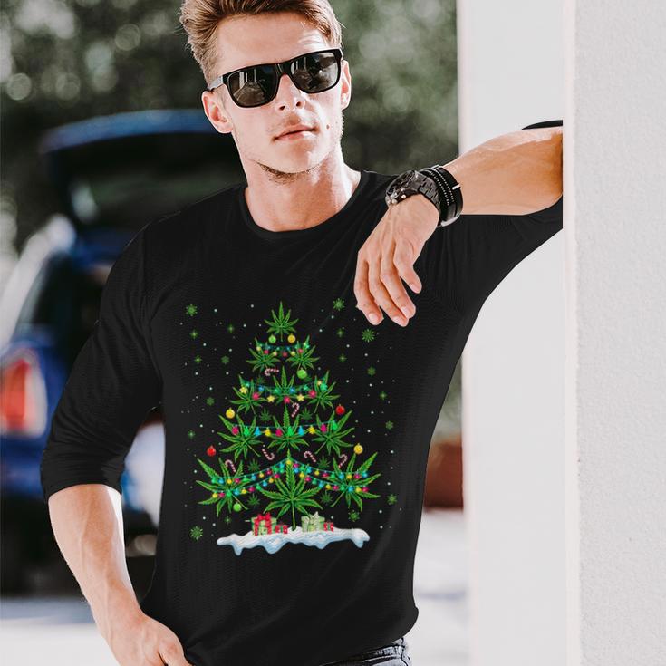 Cannabis Christmas Tree Marijuana Langarmshirts Geschenke für Ihn