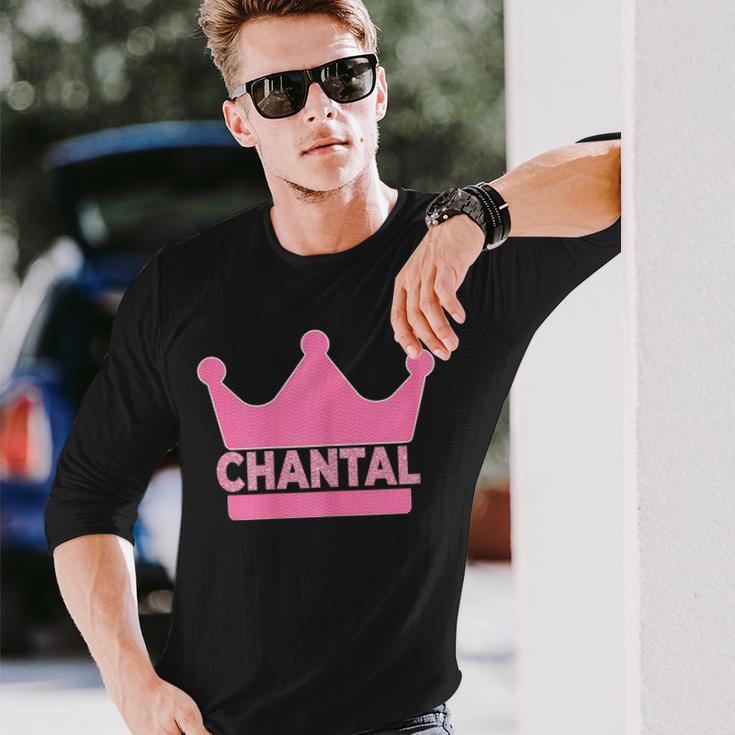 Chantal Name First Name Crown Pink Princess Jga Langarmshirts Geschenke für Ihn