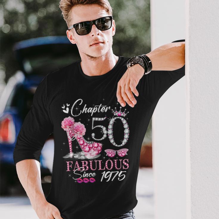 Chapter 50 Fabulous Since 1975 50Th High Heels Birthday Quee Langarmshirts Geschenke für Ihn