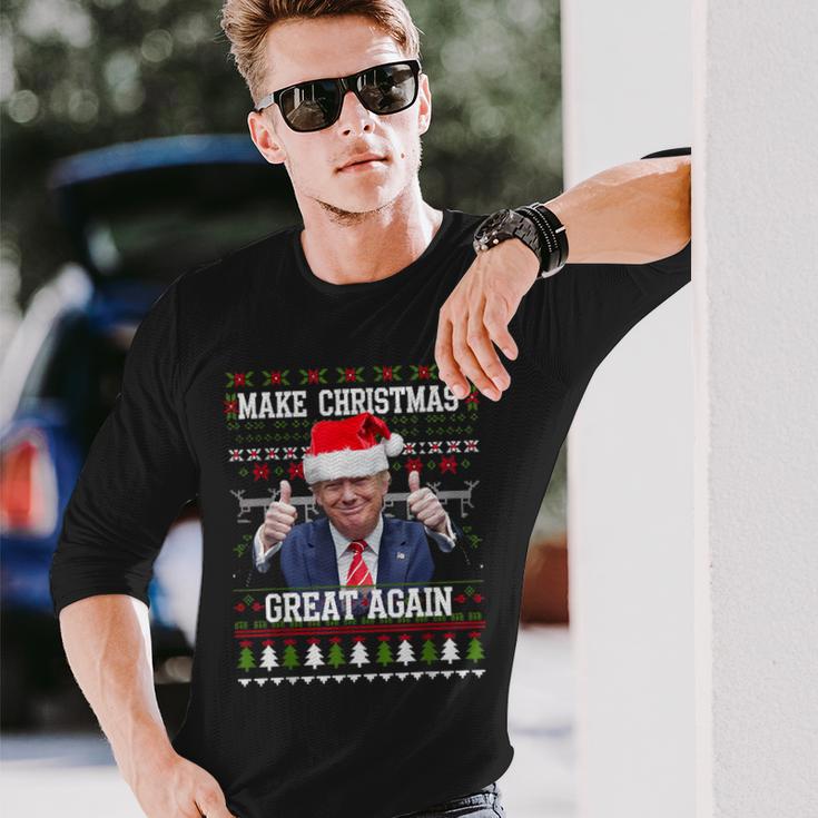 Make Christmas Great Again Trump Holiday Langarmshirts Geschenke für Ihn