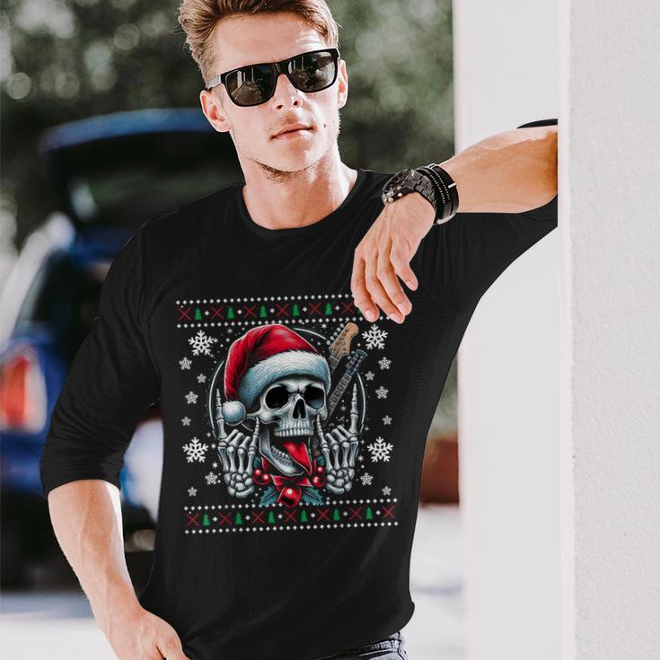 Christmas Skull Ugly Christmas Heavy Xmas Skeleton Langarmshirts Geschenke für Ihn