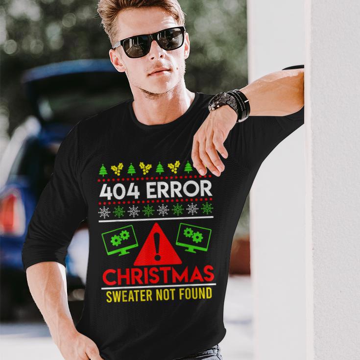 Christmas Slogan 404 Error Sweater Not Found Ugly Christmas Langarmshirts Geschenke für Ihn