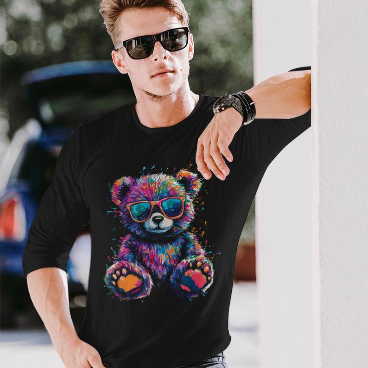 Cooler Bunter Bär Mit Sonnenbrille Langarmshirts Geschenke für Ihn