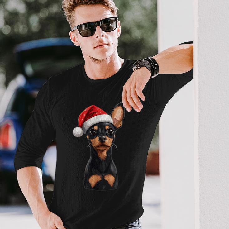 Cute Miniature Pinscher Dog Christmas Merry Xmas Graphic Langarmshirts Geschenke für Ihn