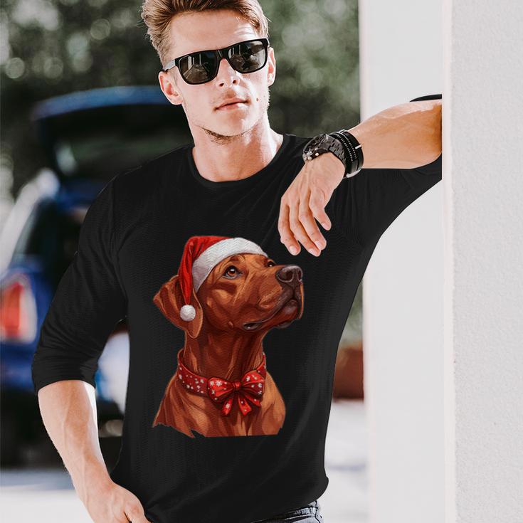 Cute Rhodesian Ridgeback Dog Christmas Merry X-Mas Graphic Langarmshirts Geschenke für Ihn