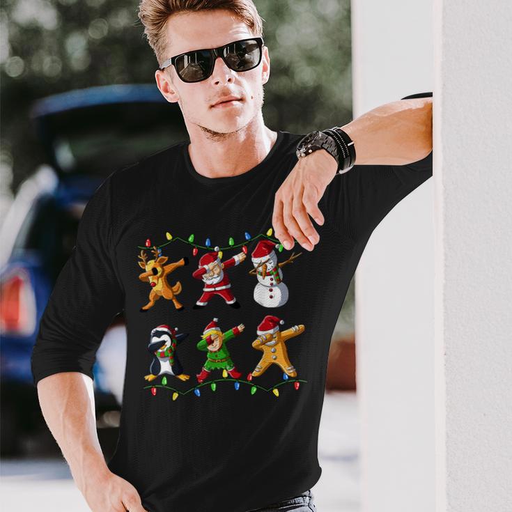 Dabbing Santa Elf Christmas Xmas Langarmshirts Geschenke für Ihn