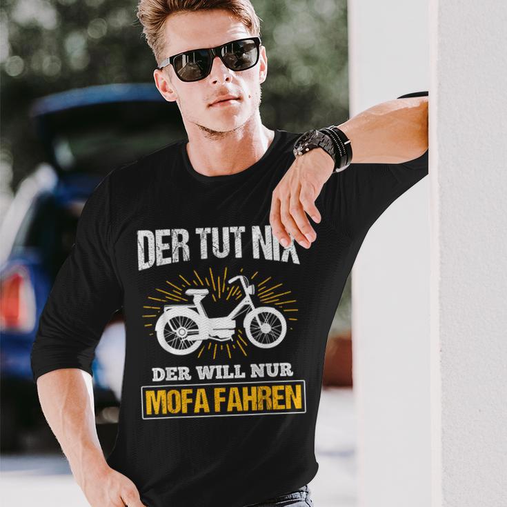 Der Will Nur Mofa Fahren Moped Mofafahrer Mofa Langarmshirts Geschenke für Ihn