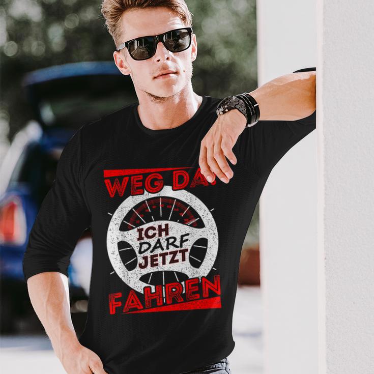 Driver Licence Testing Passed Weg Da Ich Darf Jetzt Fahren Langarmshirts Geschenke für Ihn