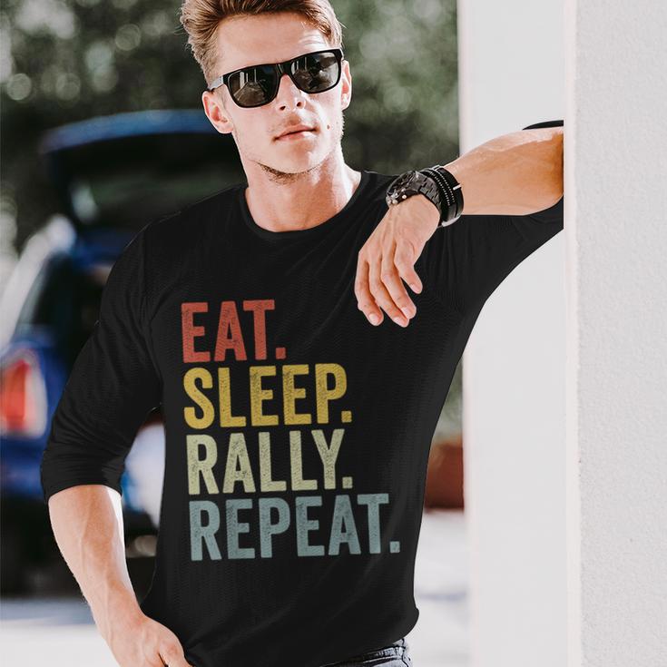 Eat Sleep Rally Repeat Rally Driving Langarmshirts Geschenke für Ihn