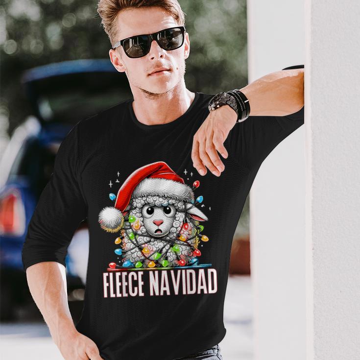 Fleece Navidad Feliz Navidad Sheep Christmas Langarmshirts Geschenke für Ihn