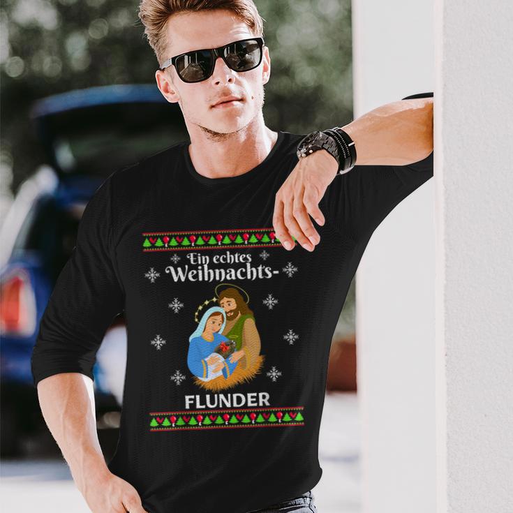 Flunder Fish Christmas Wonder Fishing Baltic Sea North Sea Langarmshirts Geschenke für Ihn