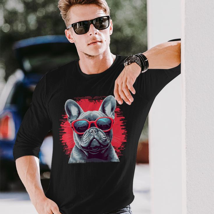 French Bulldog With Sunglasses Langarmshirts Geschenke für Ihn