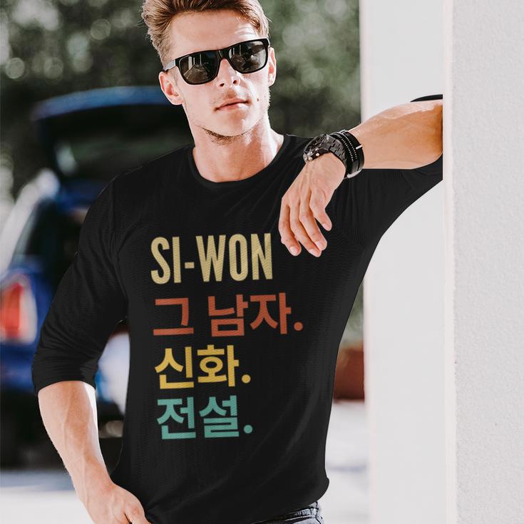 Korean First Name Si-Won Langarmshirts Geschenke für Ihn