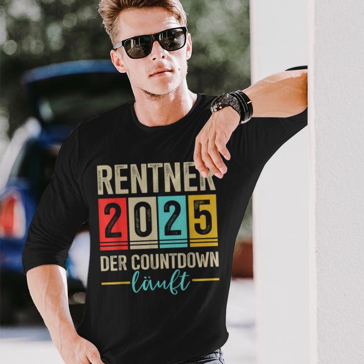 Pensioner 2025 Countdown Running For Retirement Langarmshirts Geschenke für Ihn