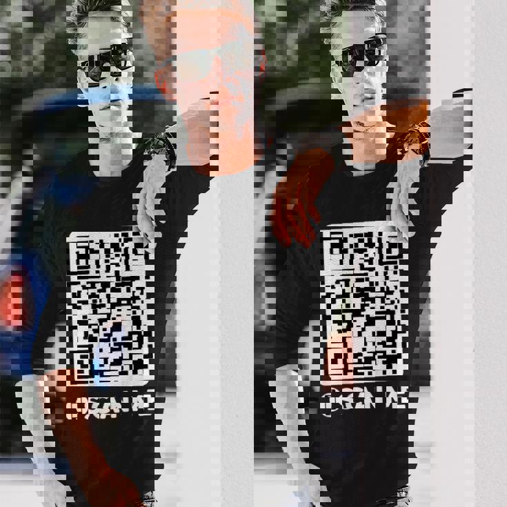 Qr President Trump Dancing Code 4547 On Back Long Sleeve T-Shirt Gifts for Him