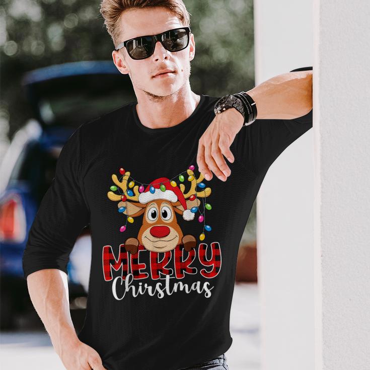 Reindeer Merry Christmas Family Langarmshirts Geschenke für Ihn