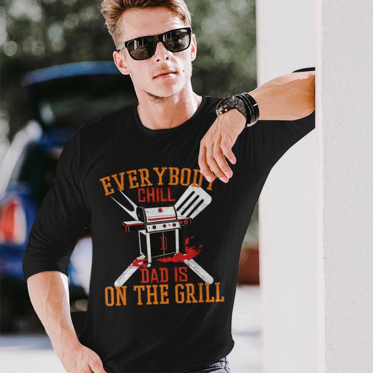 Saying Dad Is On The Grill For Dad On Father's Day Langarmshirts Geschenke für Ihn