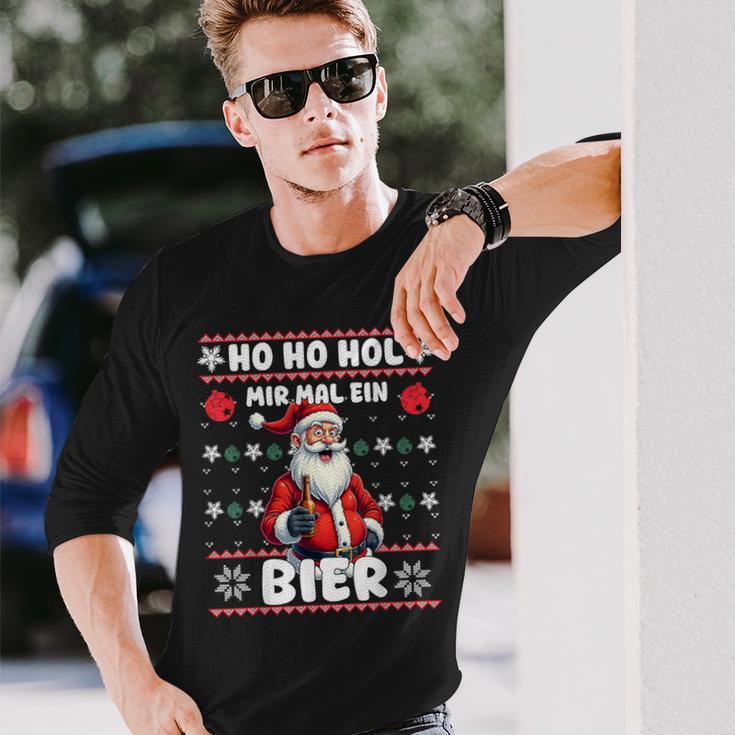 Saying Ho Ho Hol Mir Mal Ein Bier Ugly Christmas Langarmshirts Geschenke für Ihn