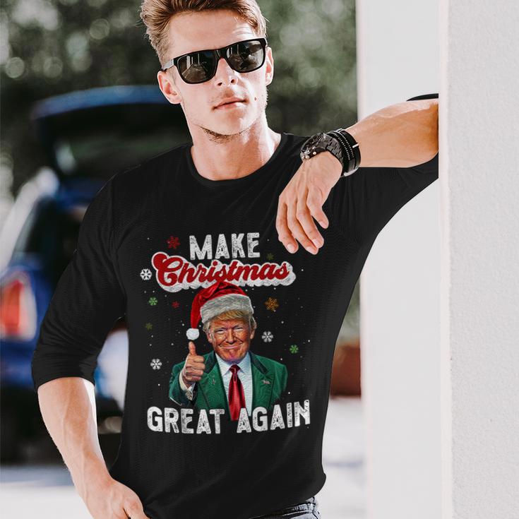 Trump Make Christmas Again Ugly Christmas Sweater Langarmshirts Geschenke für Ihn