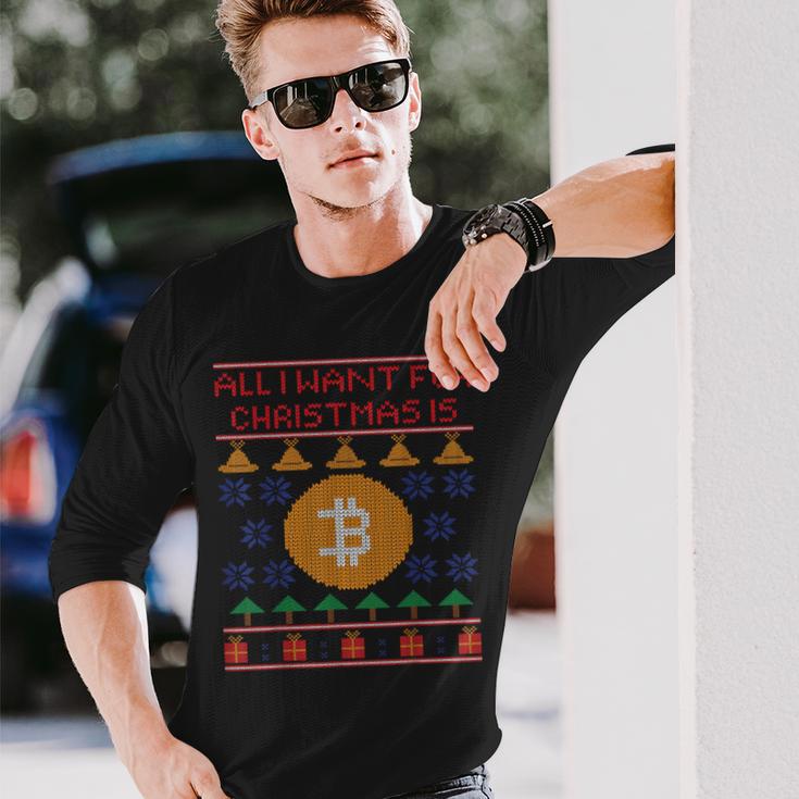 Ugly Christmas Bitcoin Short Sleeve Langarmshirts Geschenke für Ihn