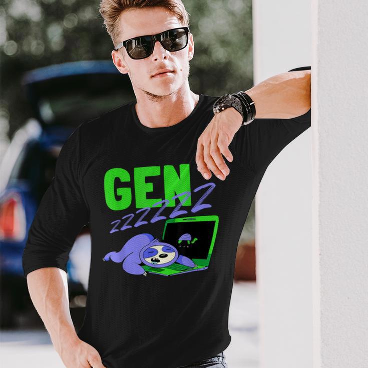 Gen Z Slogan Sleeping Fault Gen Zzz Generation Z Langarmshirts Geschenke für Ihn