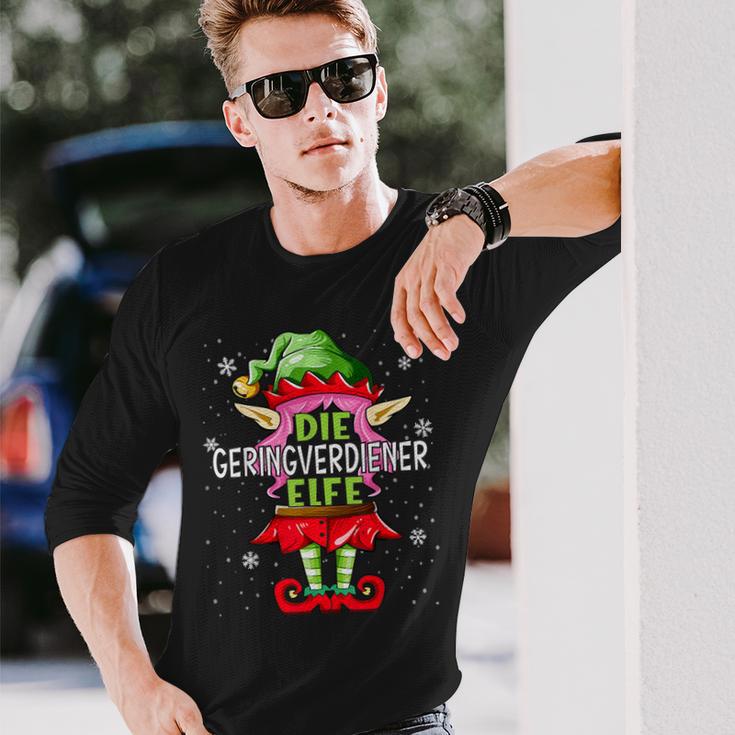 Geringverdiener Elf Christmas Family Christmas Langarmshirts Geschenke für Ihn