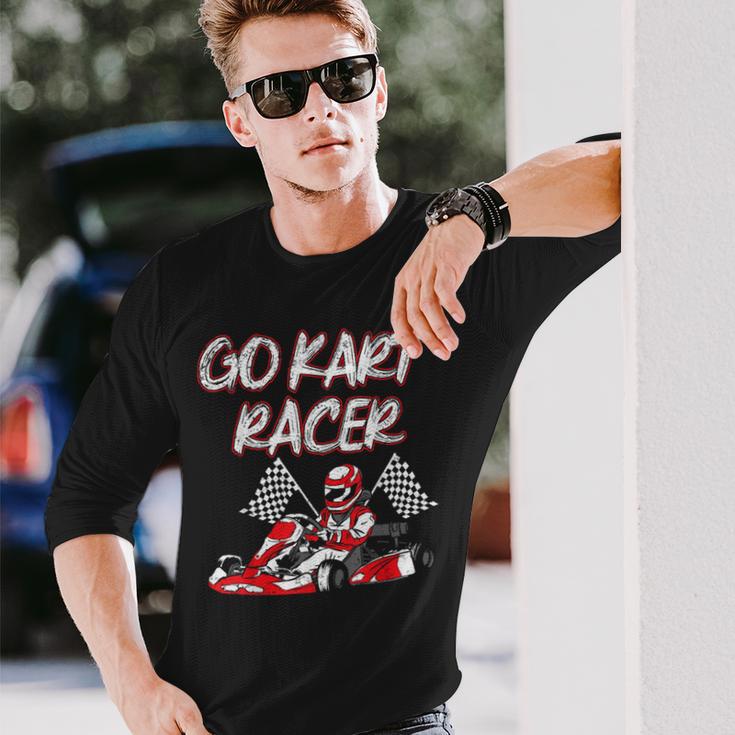 Go Kart Racer Red Kart Racing Kart Langarmshirts Geschenke für Ihn