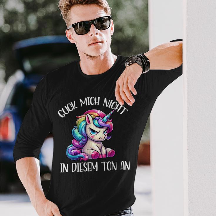 Guck Mich Nicht In Diesem Ton An Einhorn Langarmshirts Geschenke für Ihn