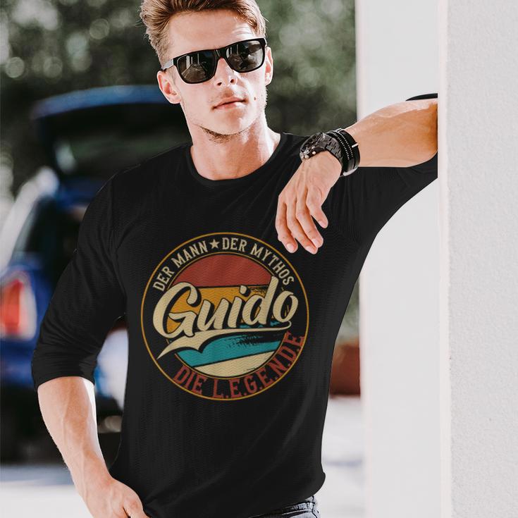 Guido The Man Of Mythos The Legend First Name Langarmshirts Geschenke für Ihn