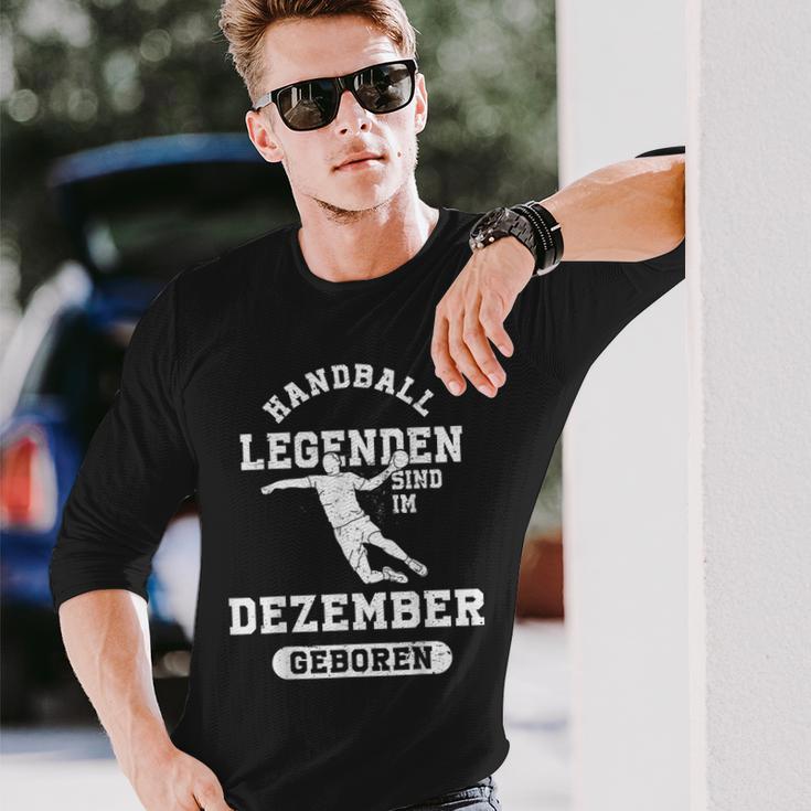 Handball Legends Are Born In December Birthday Langarmshirts Geschenke für Ihn