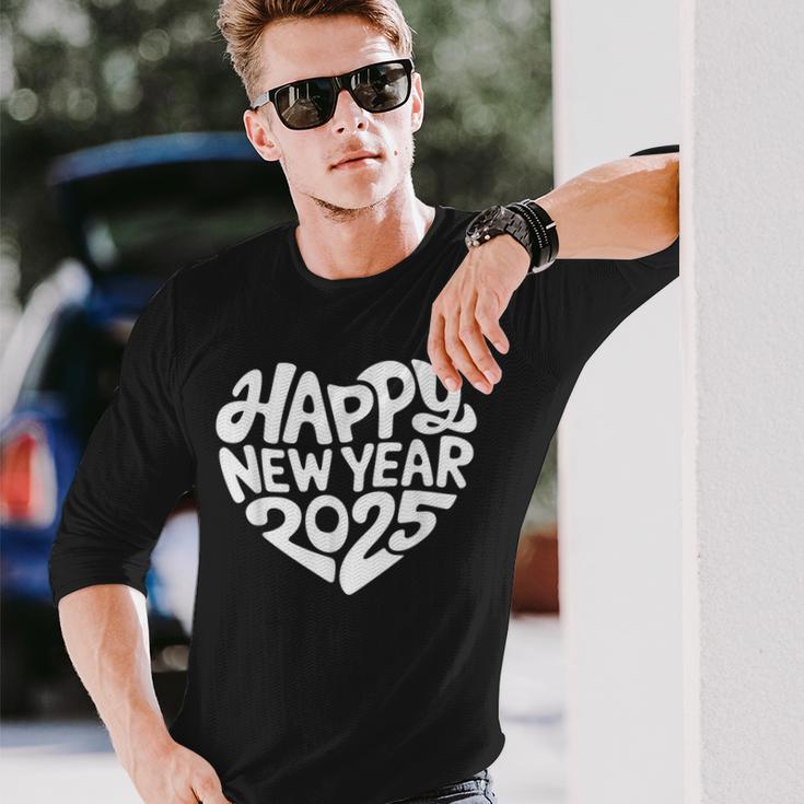 Happy New Year 2025 Heart Happy New Year New Year Langarmshirts Geschenke für Ihn