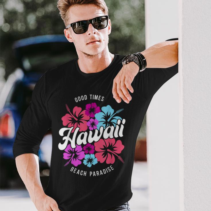 Hawaii Waikiki Surfing Langarmshirts Geschenke für Ihn