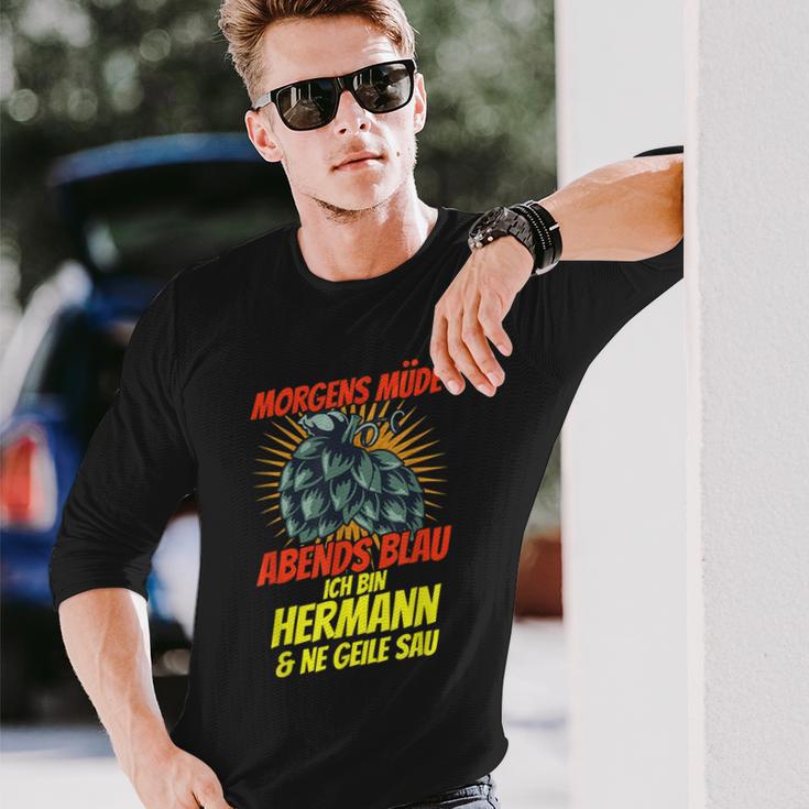 Hermann Name Saying Hermann Birthday Langarmshirts Geschenke für Ihn