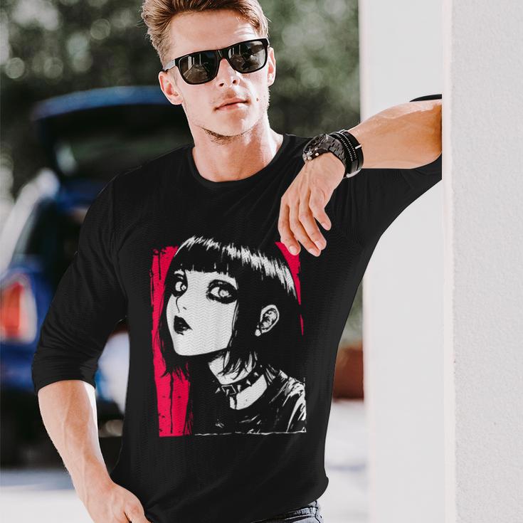 Horror Anime Manga Japan Japanese Creepy Kawaii Goth Punk Langarmshirts Geschenke für Ihn